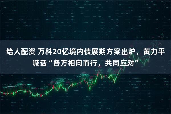 给人配资 万科20亿境内债展期方案出炉，黄力平喊话“各方相向而行，共同应对”